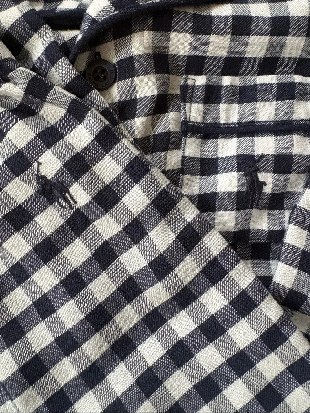 Ralph Lauren Navy and White Gingham Kids Pajama Set